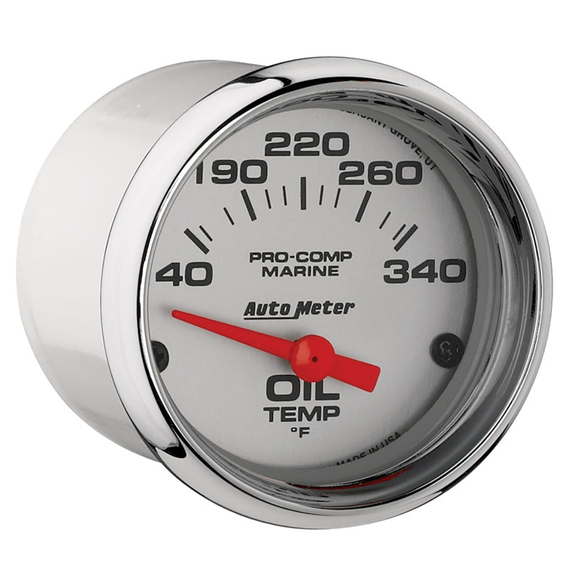 Autometer Marine Chrome Ultra-Lite 2-1/16in Electric Oil Temperature Gauge 140-300 Deg F 200764-35 200764-35 User 2