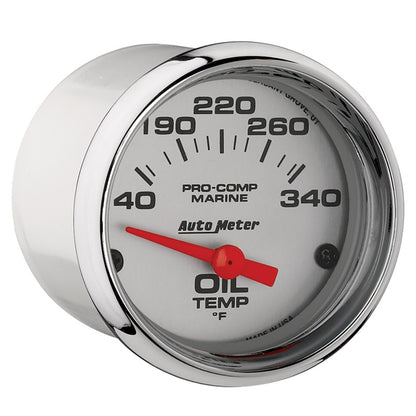Autometer Marine Chrome Ultra-Lite 2-1/16in Electric Oil Temperature Gauge 140-300 Deg F 200764-35 200764-35 User 2