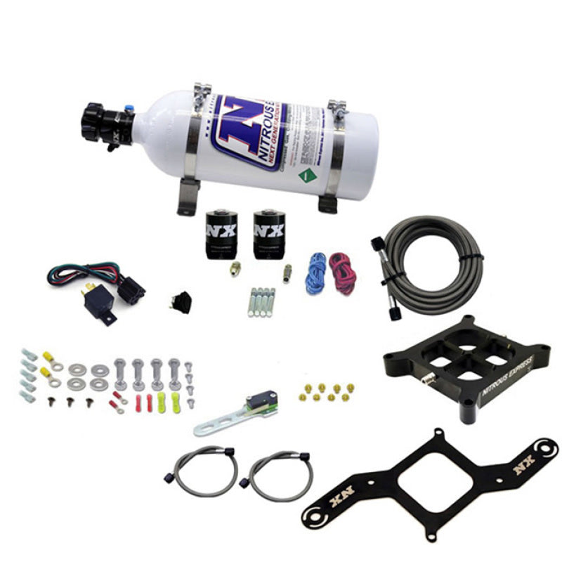Nitrous Express 4150 Single Entry Crossbar Nitrous Plate Kit Pro-Power (100-500HP) w/5lb Bottle 63540-05 63540-05 Photo - Primary