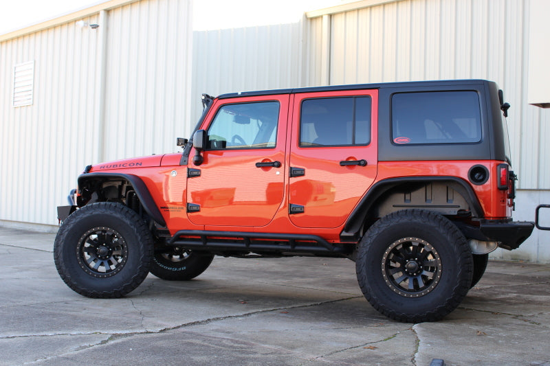 Fishbone Offroad 07-18 Jeep JK 4 Door Wrangler JK Steel Rock Sliders - Blk Textured Powdercoat FB23009 FB23009 Photo - lifestyle view