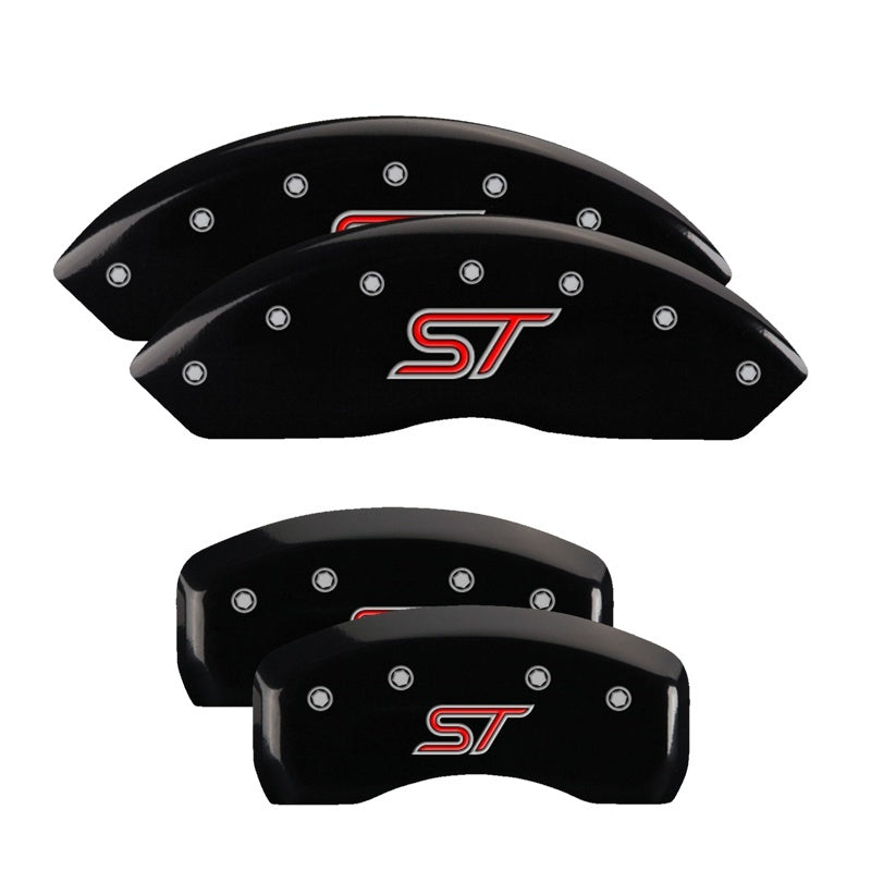 MGP 4 Caliper Covers Engraved Front & Rear ST Black finish silver ch 10231SSTOBK 10231SSTOBK Photo - Primary