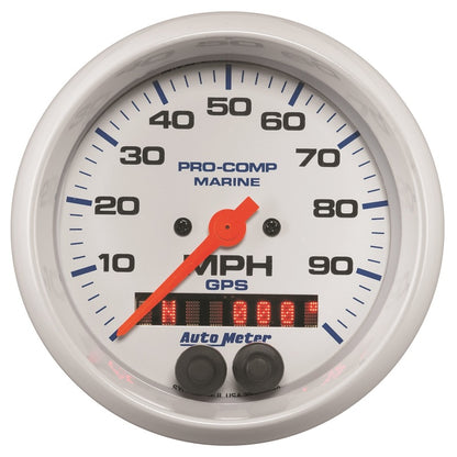 Autometer Gauge GPS Speedometer 3-3/8in 100 MPH Marine White Gauge 200636 200636 Photo - Primary