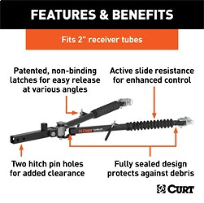 RockJock Curt Rambler Steel RV Tow Bar 7500lbs 2in Shank RJ-70001 RJ-70001 Features and Benefits