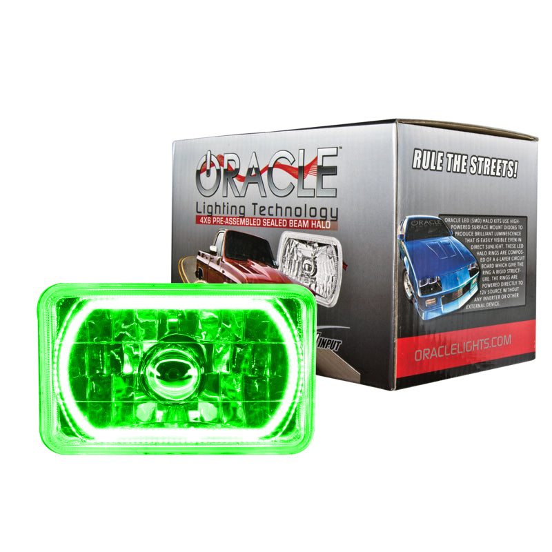 ORACLE Lighting Oracle Pre-Installed Lights 4x6 IN. Sealed Beam - Green Halo 6909-004 6909-004 Photo - Primary