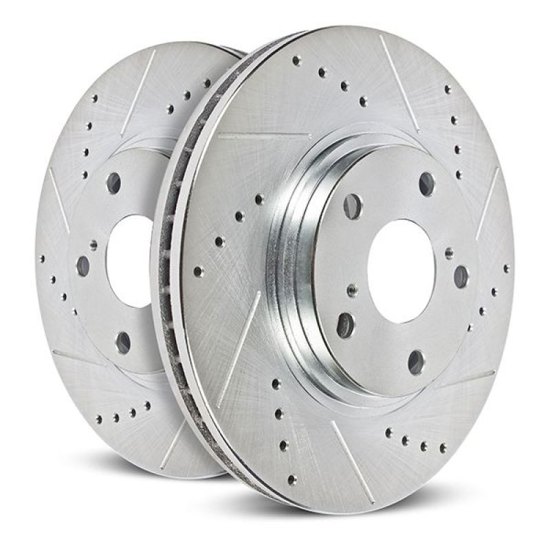 PowerStop Power Stop Jeep Wrangler BBK Front Drilled & Slotted Rotor - Pair AR8384XPR