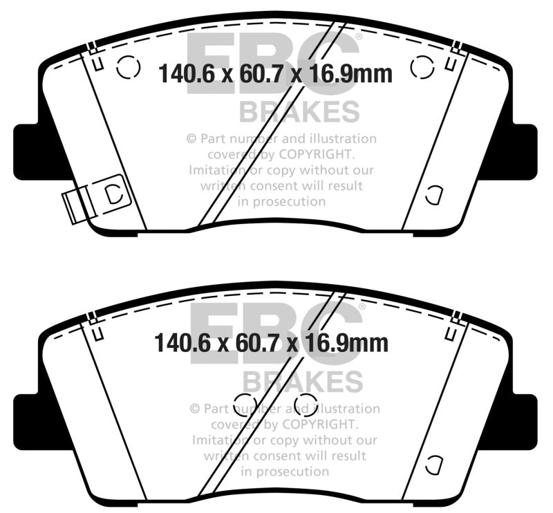 EBC 19+ Genesis G70 2.0L Turbo Ultimax Front Brake Pads UD2117 UD2117 Photo - Primary