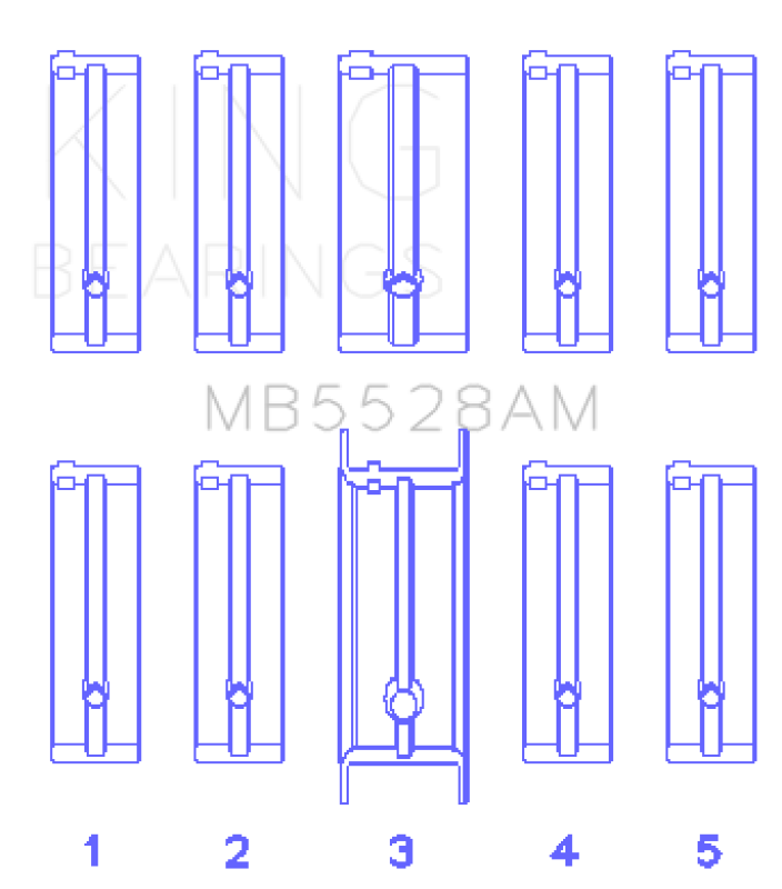King Engine Bearings Mazda 626 F8/(Size +0.50mm) Main Bearing Set MB5528AM0.5 MB5528AM0.5 Photo - Primary