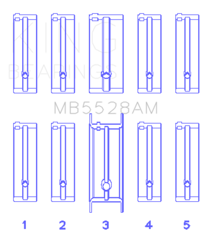 King Engine Bearings Mazda 626 F8/(Size +0.50mm) Main Bearing Set MB5528AM0.5 MB5528AM0.5 Photo - Primary