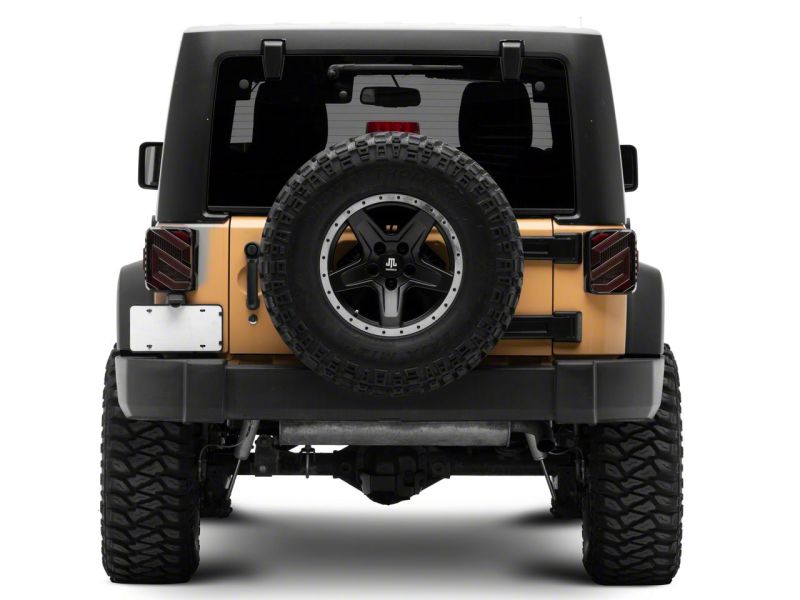 Raxiom 07-18 Jeep Wrangler JK Axial Series Trident LED Tail Lights- Blk Housing (Clear Lens) J173719 J173719 Photo - Close Up