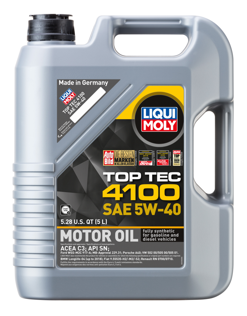 LIQUI MOLY 5L Top Tec 4100 Motor Oil SAE 5W40 2330 2330 Photo - Primary