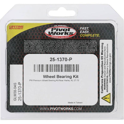 Pivot Works Harley Wheel Bearing Kit Premium Bearings 25-1370-P 25-1370-P Photo - Primary