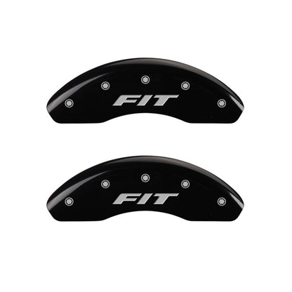 MGP Front set 2 Caliper Covers Engraved Front FIT Black finish silver ch 20208FFITBK 20208FFITBK Photo - Primary