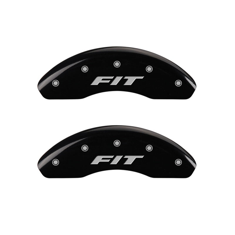 MGP Front set 2 Caliper Covers Engraved Front FIT Black finish silver ch 20208FFITBK 20208FFITBK Photo - Primary