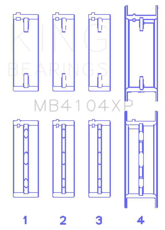 King Engine Bearings King Nissan VG30DE/VG30DETT (Size STDX) Performance Main Bearing Set MB4104XPSTDX MB4104XPSTDX Photo - Primary