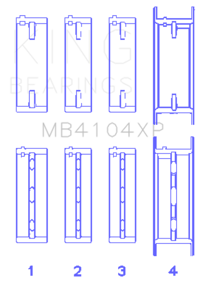 King Engine Bearings King Nissan VG30DE/VG30DETT (Size STDX) Performance Main Bearing Set MB4104XPSTDX MB4104XPSTDX Photo - Primary