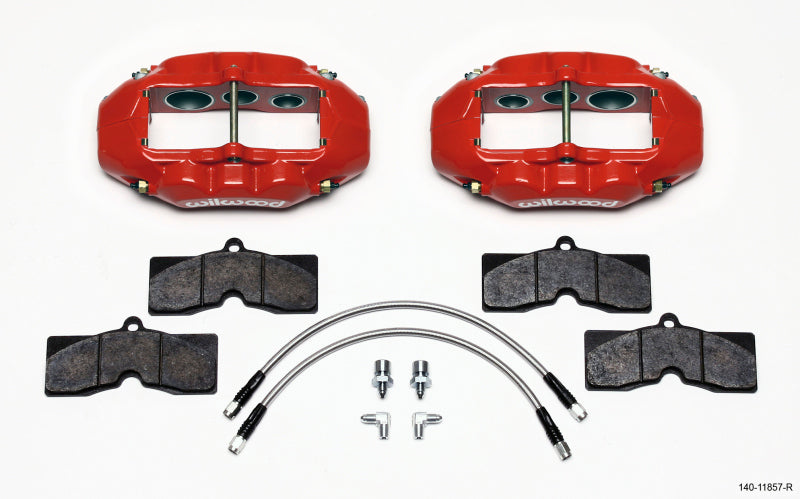 Wilwood D8-6 Front Caliper Kit Red Corvette C2 / C3 65-82 140-11857-R 140-11857-R Photo - Primary