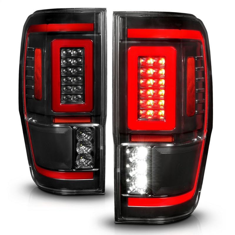 ANZO 19-22 Ford Ranger Full LED Taillights w/ Lightbar Sequential Signal Black Housing/Clear Lens 311446 311446 Photo - Unmounted