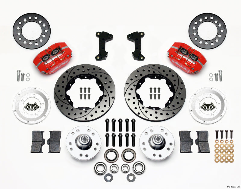 Wilwood DP-DB Front Kit, 11.00", Drilled-Red, 74-80 Pinto/Mustang II Disc 140-13377-DR Photo - Primary