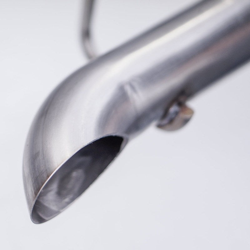 Stainless Works 2018+ Jeep Wrangler JL 304SS Factory Connect 2.5in Cat Back Dump Exhaust System JPJLUCBD JPJLUCBD Photo - Close Up