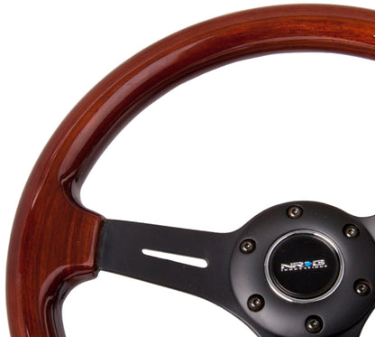 NRG Classic Wood Grain Wheel 330mm 3 Spoke ST-015-1BK Photo - Primary