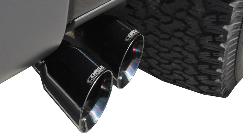 Corsa Performance 11-13 Ford F-150 EcoBoost 3.5L V6 Black Sport Cat-Back Exhaust 0W2HE 14392BLK Photo - Mounted