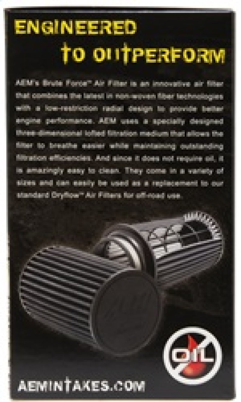 AEM Induction AEM Dryflow 4in. X 9in. Round Tapered Air Filter 21-2059BF 21-2059BF Photo - in package