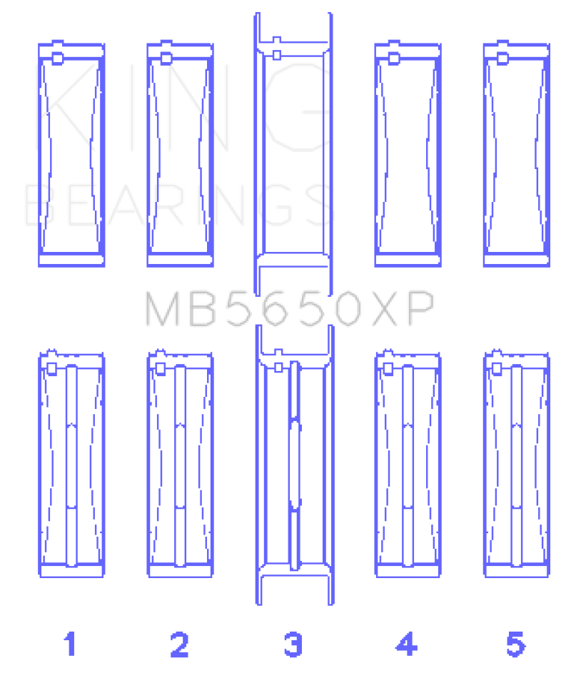 King Engine Bearings King Ford 370/429/460 16V OHV (Size .001) Crankshaft Main Bearing Set MB5650XP001 MB5650XP001 Photo - Primary