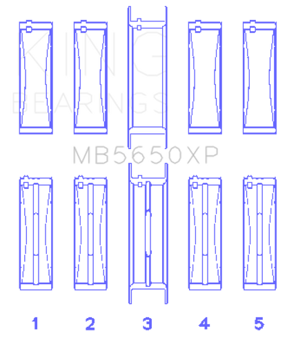 King Engine Bearings King Ford 370/429/460 16V OHV (Size .001) Crankshaft Main Bearing Set MB5650XP001 MB5650XP001 Photo - Primary