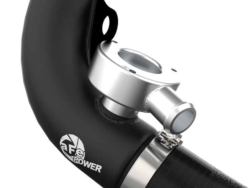aFe BladeRunner 2 1/2in Intercooler Hot Side Charge Pipe 18-21 Jeep Wrangler JL L4-2.0L (t) - Black 46-20468-B 46-20468-B Photo - Close Up