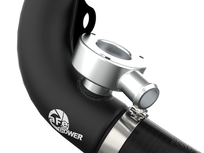 aFe BladeRunner 2 1/2in Intercooler Hot Side Charge Pipe 18-21 Jeep Wrangler JL L4-2.0L (t) - Black 46-20468-B 46-20468-B Photo - Close Up