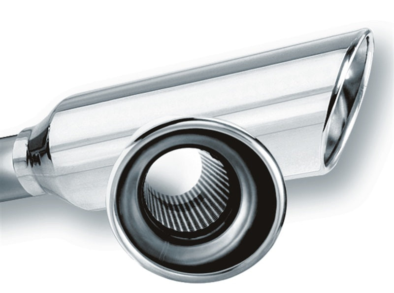 Borla 2.25in Inlet 4in Round Rolled Angle Cut Resonated x 13in Long Exhaust Tip 20248 20248 Photo - Primary