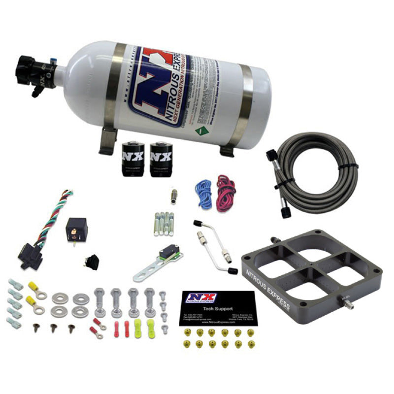 Nitrous Express Single Entry Crossbar 8500 Based Throttle Body Nitrous Kit w/10lb Bottle 63980-10 63980-10 Photo - Primary