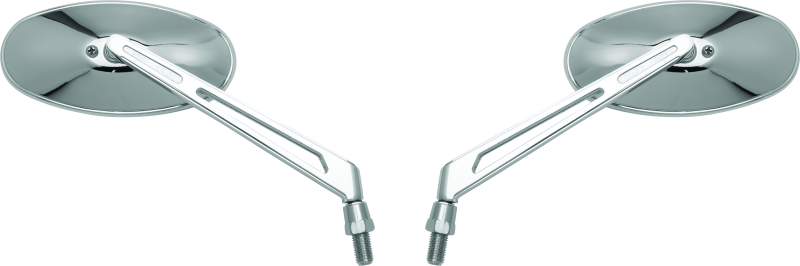 BikeMaster Oval Mirror Machined Arm w/10mm/Yam 10mm/HD Adapters - Pair - Chrome 600806 600806 Photo - Primary