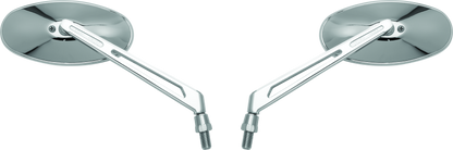 BikeMaster Oval Mirror Machined Arm w/10mm/Yam 10mm/HD Adapters - Pair - Chrome 600806 600806 Photo - Primary