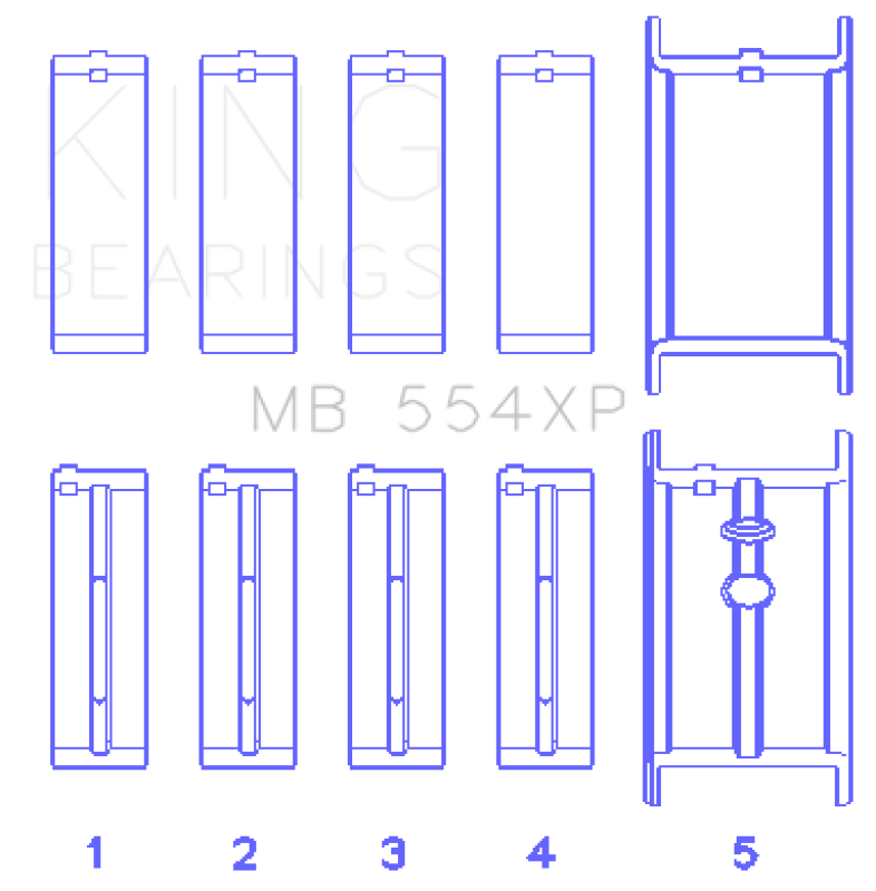 King Engine Bearings King Chevrolet 265/283/302/327 V8 Main Bearing Set MB554XP010 MB554XP010 Photo - Primary
