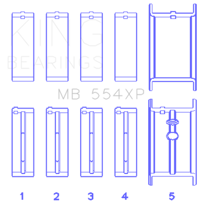 King Engine Bearings King Chevrolet 265/283/302/327 V8 Main Bearing Set MB554XP010 MB554XP010 Photo - Primary