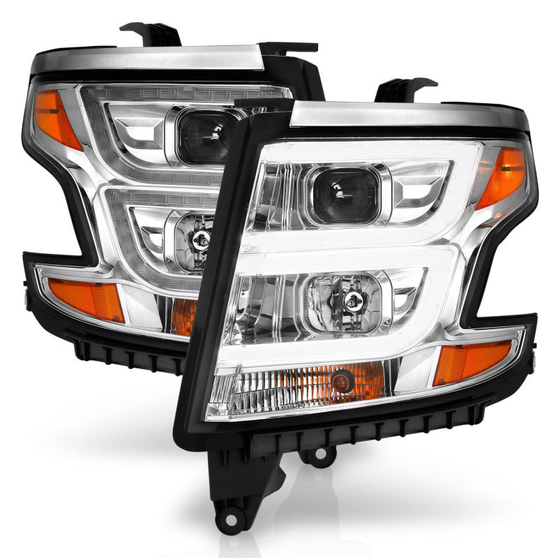 ANZO 2015-2020 Chevy Tahoe Projector Headlights Plank Style Chrome w/DRL 111493 111493 Photo - Unmounted