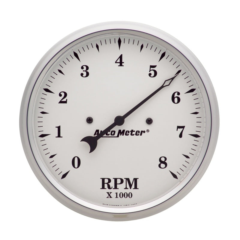 Autometer 5 inch 8000rpm In-Dash Old Tyme Tachometer - White 1699 1699 Photo - Primary