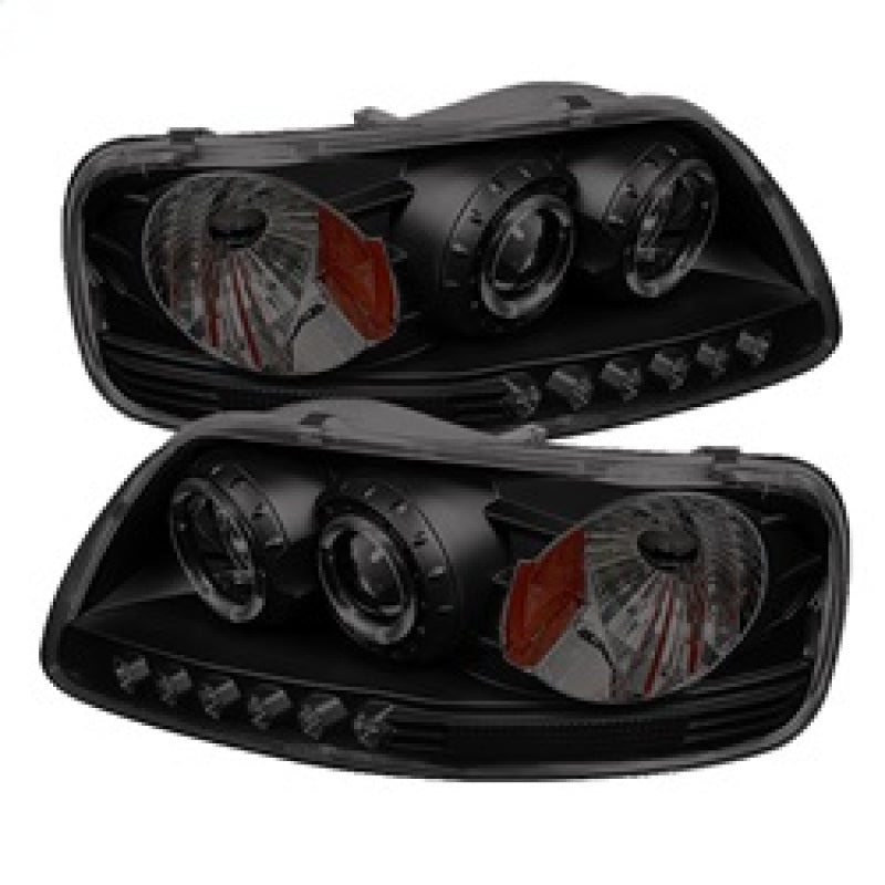 Spyder Ford F150 97-03 Projector - LED Halo Amber Reflctr LED Blk Smke PRO-YD-FF15097-1P-AM-BSM 5078445 5078445 Photo - Primary