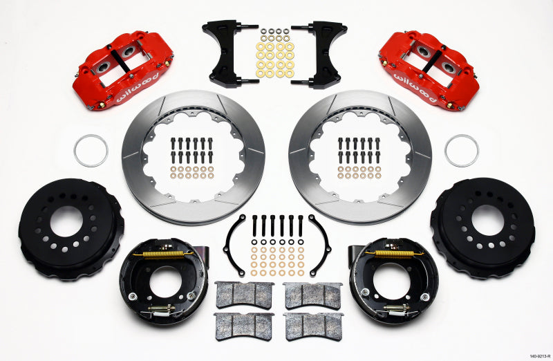 Wilwood Narrow Superlite 4R Rear P-Brk Kit 12.88in Red Chevy 12 Bolt w/ C-Clips 140-9213-R 140-9213-R Photo - Primary