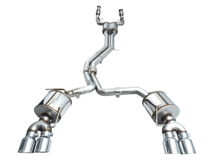 AWE Tuning 19-23 Audi C8 S6/S7 2.9T V6 AWD Touring Edition Exhaust - Chrome Silver Tips 3015-42103 3015-42103 Photo - out of package