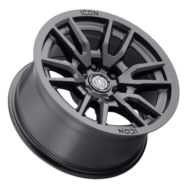 ICON Vector 6 17x8.5 6x120 0mm Offset 4.75in BS 67mm Bore Satin Black Wheel 2417859447SB 2417859447SB Photo - Unmounted