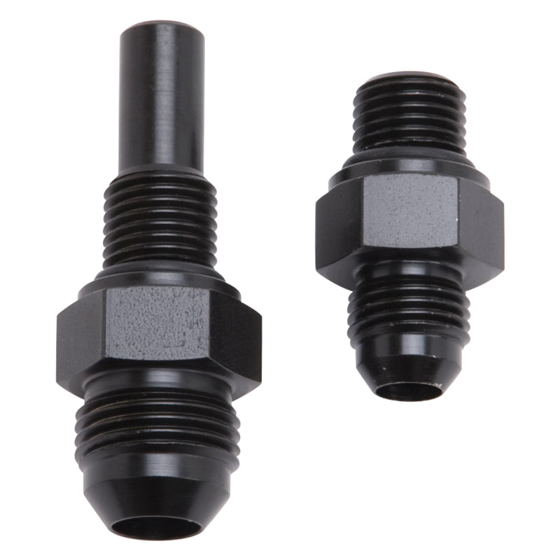 Russell Performance -6 AN to 4L80 Transmission Ports Adapter Fittings (Qty 2) - Black Zinc 641390 641390 Photo - Primary