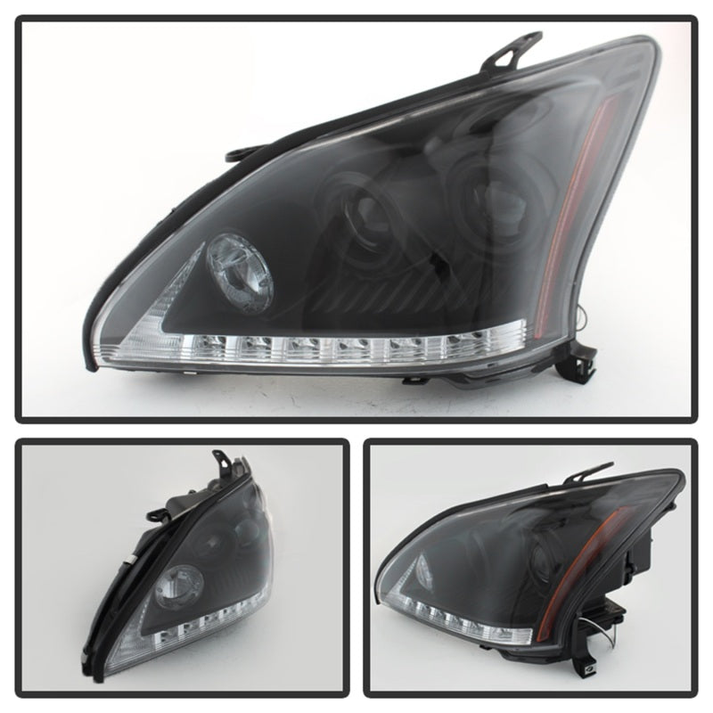Spyder Lexus RX330 2004-2006 Projector Headlights Halogen Model- DRL LED Blk PRO-YD-LRX35004-DRL-BK 5076779 5076779 Photo - Unmounted