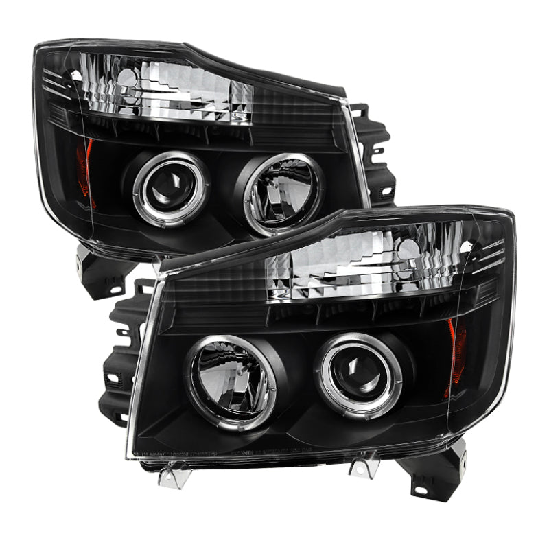 Spyder Nissan Titan 04-14/Armada 04-07 Projector Headlights LED Halo LED Blk PRO-YD-NTI04-HL-BK 5011572 5011572 Photo - Primary