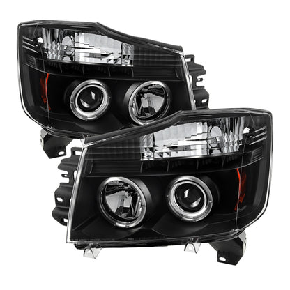 Spyder Nissan Titan 04-14/Armada 04-07 Projector Headlights LED Halo LED Blk PRO-YD-NTI04-HL-BK 5011572 5011572 Photo - Primary