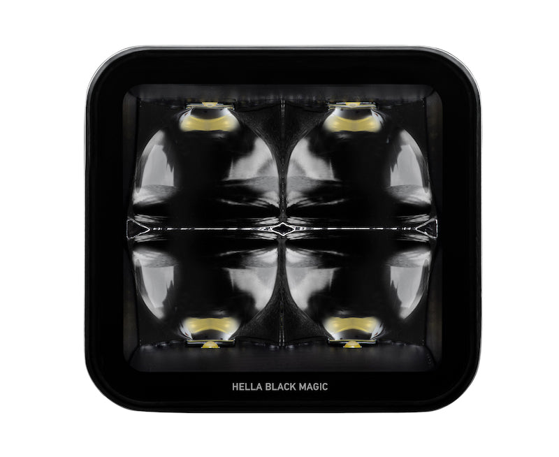 Hella Universal Black Magic 3.2in L.E.D. Cube Kit - Flood Beam (Long Range) 358176821 358176821 Photo - Close Up