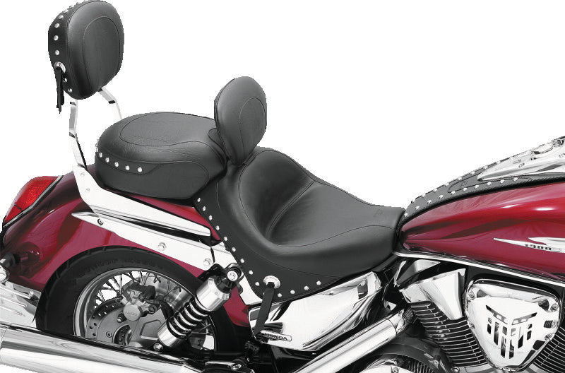 Mustang Motorcycle Mustang 02-09 Honda VTX1300 Retro, S ,T Wide Touring 2PC Seat w/Driver Backrest Studs - Black 79326 79326 User 1