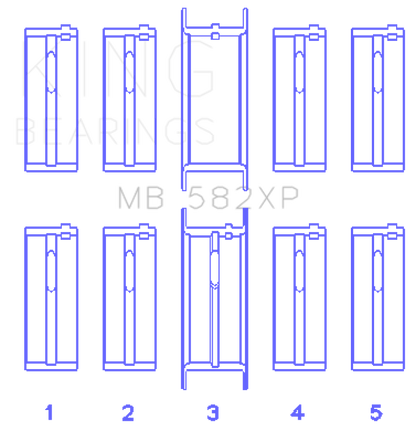 King Engine Bearings King Ford 2.0L/2.3L 8V (Size STD) Performance Main Bearing Set MB582XP MB582XP Photo - Primary