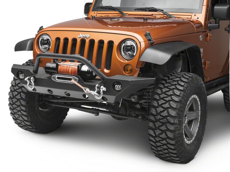 Raxiom 97-18 Jeep Wrangler TJ & JK 6-LED Headlights w/ Partial Halo- Blk Housing (Clear Lens) J135442 J135442 Photo - Close Up